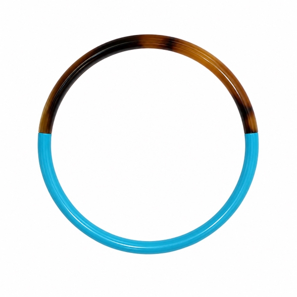 AZIET -  Buffalo Horn & Lacquer Bangle Bracelet in Blue