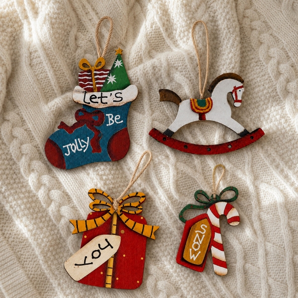 CHRISTMAS - Wood Ornament in Rocking Horse