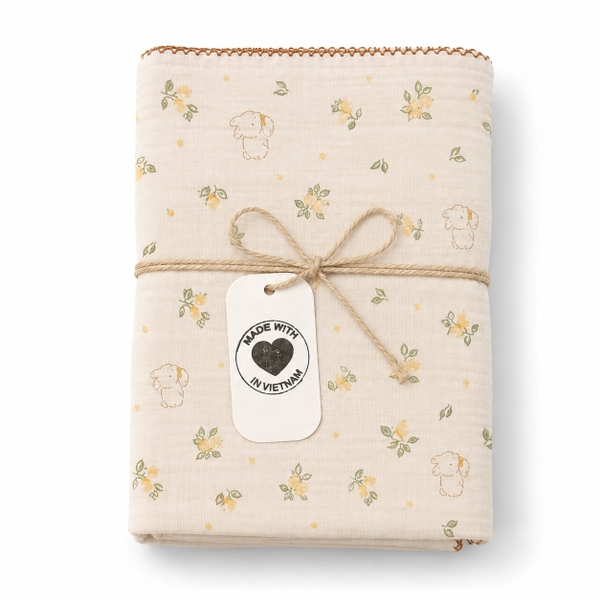 KID & BABY - Muslin Blanket in Bunny & Lemon