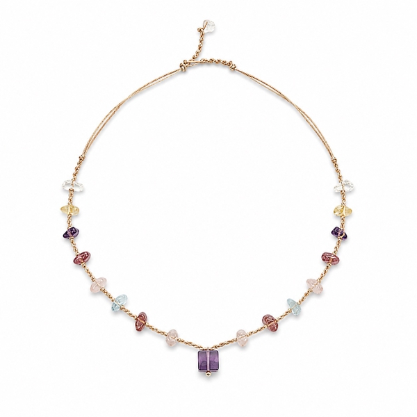 MERAKI TOWN - Mix Stone Necklace In Amethyst
