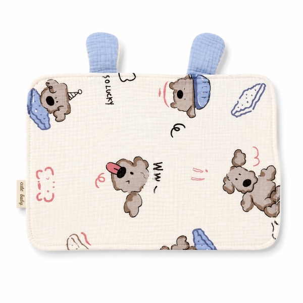 Baby Musline Pillow - Blue Bunny