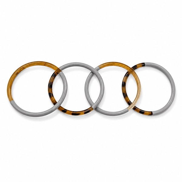 AZIET -  Buffalo Horn & Lacquer Set Bracelet in Grey