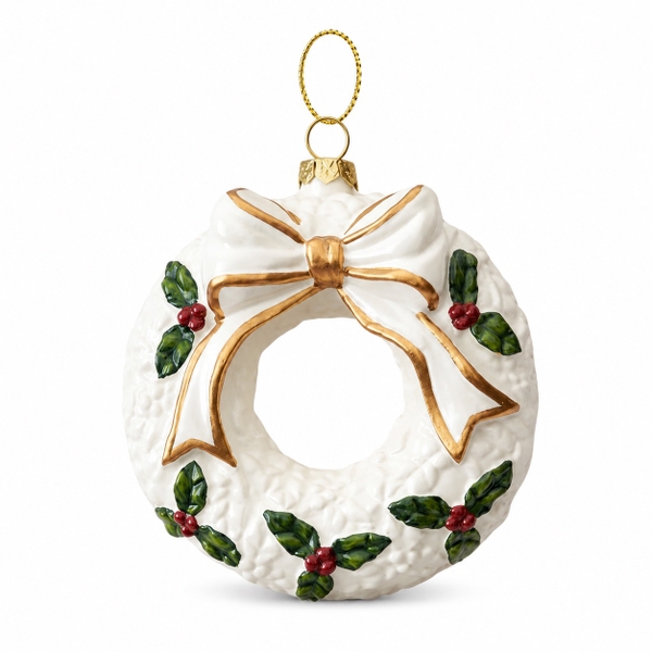 Poly CHRISTMAS Ornament - White Wreath