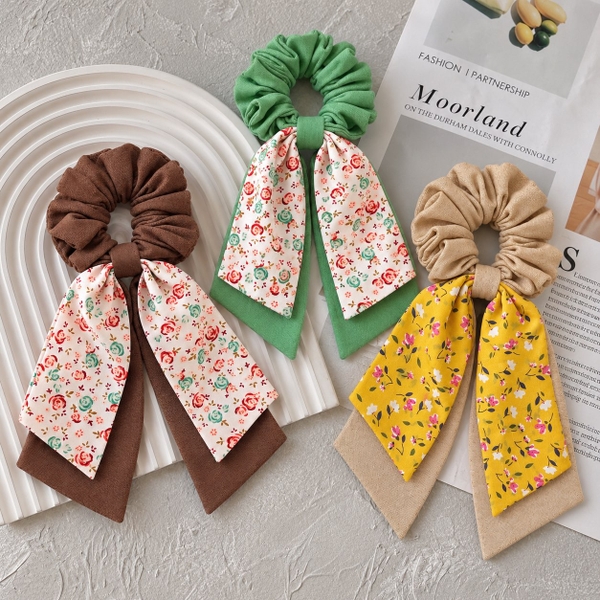 RỪNG HANDMADE - Long Bow Scrunchies in Beige