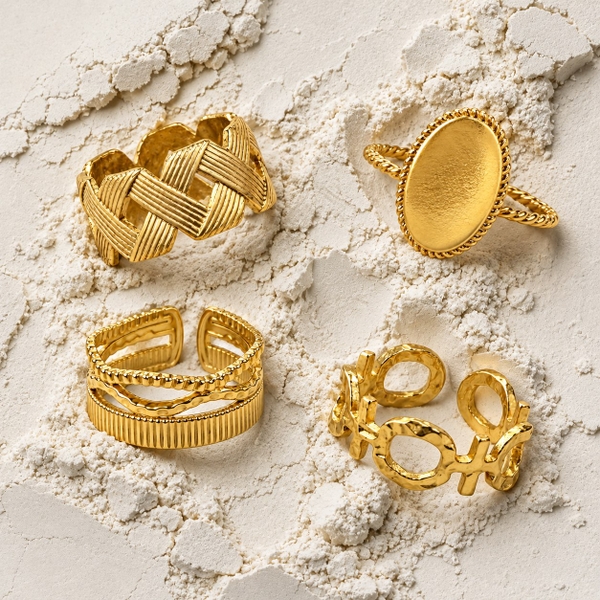 MIALIE - 18K Gold Plated Infinity Weave Ring