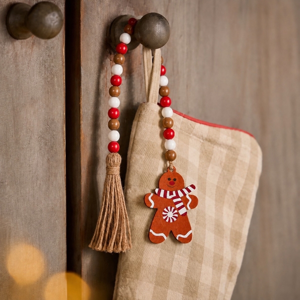 CHRISTMAS - Wooden Bead in Gingerbread Man