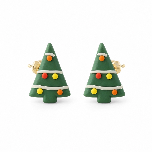 ELI & LOU - Clay Earrings in Christmas Tree
