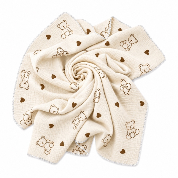 Muslin Blanket For Babies - Teddy Bear