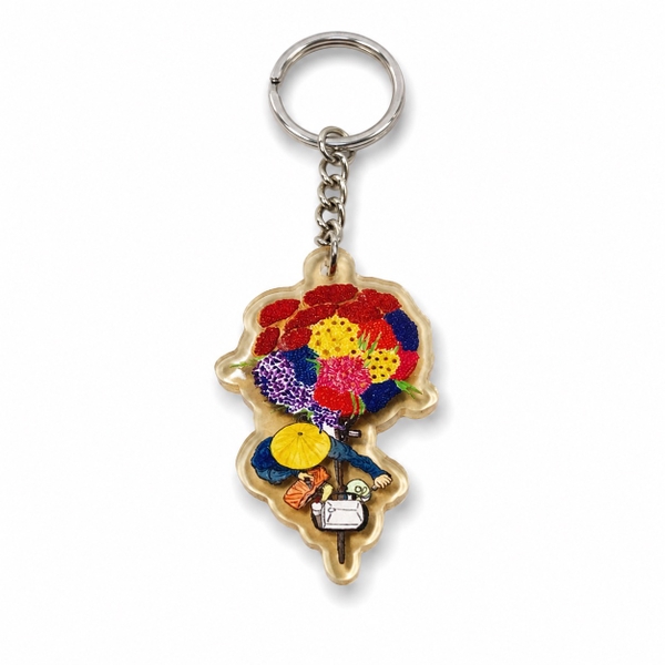 LAURIE DRAWS - ‘Flower Lady From Above’ Keychain
