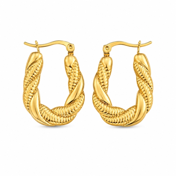 MIALIE - 18K Gold Plated Rope Earrings