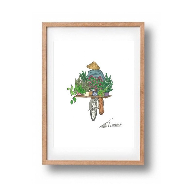 LAURIE DRAWS - 'Plant Bike No.01' Framed Art Print