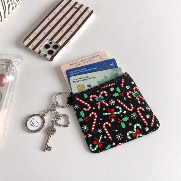 RỪNG HANDMADE - 'Candy Cane' Wallet Keychain With Zipper