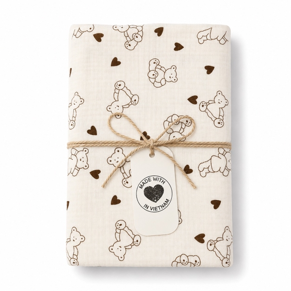 Muslin Blanket For Babies - Teddy Bear