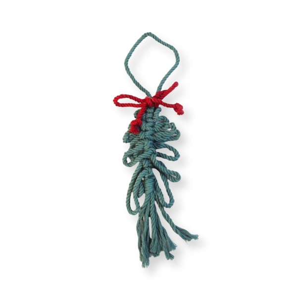 Christmas Ornament - Macrame Christmas Tree in Red &amp; Green