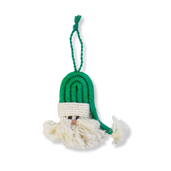 Christmas Ornament - Macrame Santa in Green