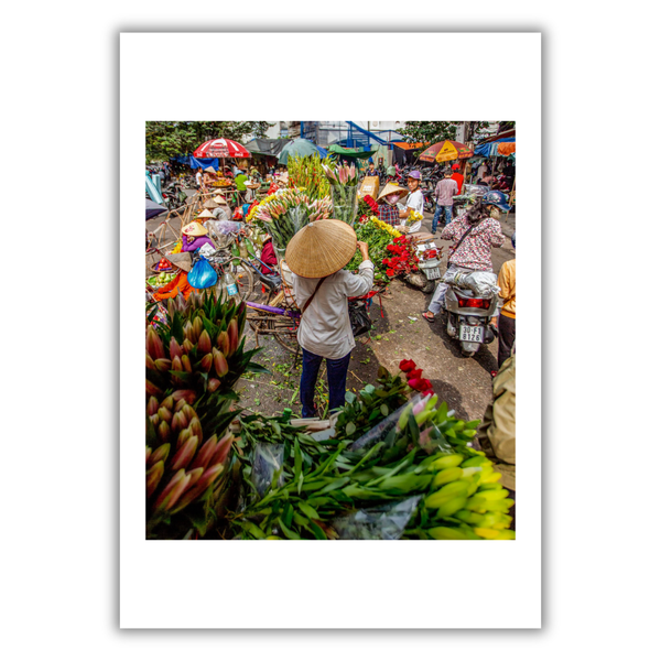 MARCUS LACEY - 'Lady In Flower Market' Art Print