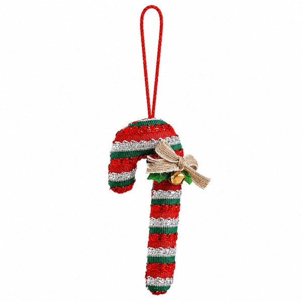 Christmas Quilt Ornament - Red & Green Candy Cane