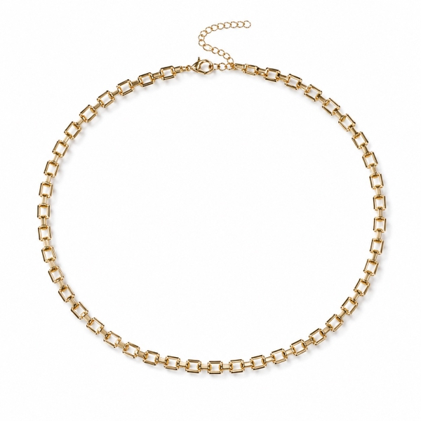 ROUGE - 18K Gold Plated Rectangular Chain Necklace