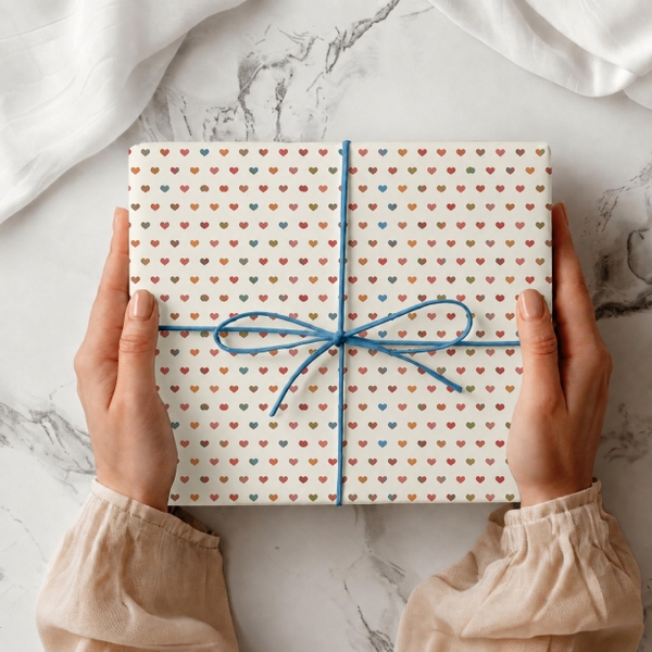 TIỆM CÁ TRỨNG - 'Colorful Tiny Heart' Wrapping Paper