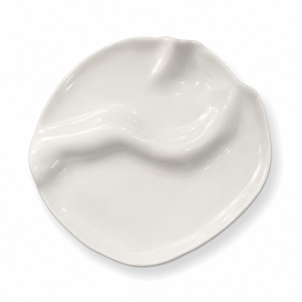 BAT TRANG -  Ceramic Irregular Shape Plate in Beige