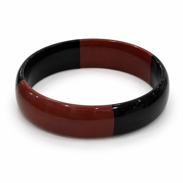 AZIET -  Buffalo Horn & Lacquer Medium Flat Bracelet in Brown