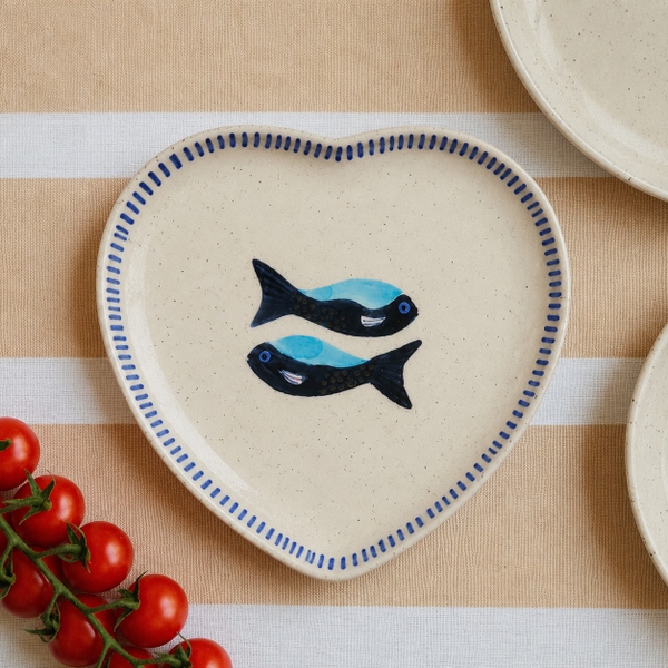 BÁT TRÀNG CERAMIC - Fish Heart Plate
