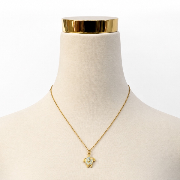 ROUGE - 18K Gold Plated Necklace With Turtle Pendant