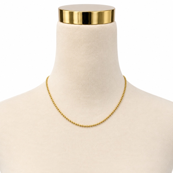 ROUGE - 18K Gold Plated Beaded Chain Necklace
