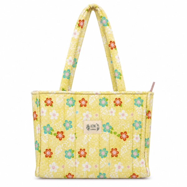 RUNG HANDMADE - ‘Colorful Flower In Yellow’ Quilted Tote Bag