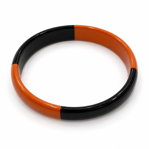 AZIET -  Buffalo Horn & Lacquer Medium Flat Bracelet in Orange