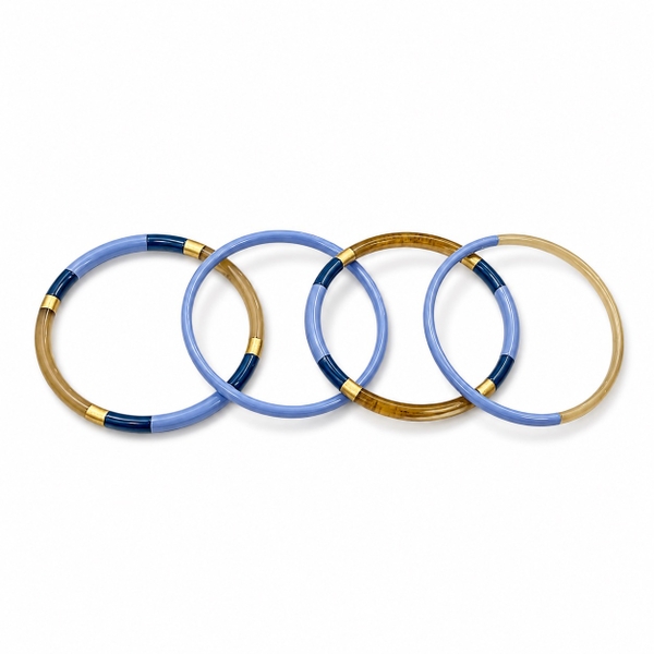 AZIET -  Buffalo Horn & Lacquer Set Bracelet in Blue