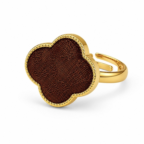 MỘC SAN - 16K Gold Plated & Silk Ring in Mocha Clover