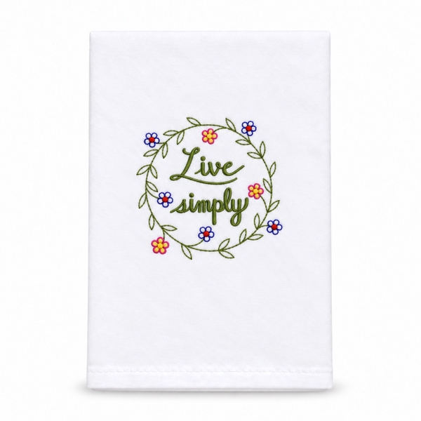 KITCHENWARE - 'Live Simply' Tea Towel