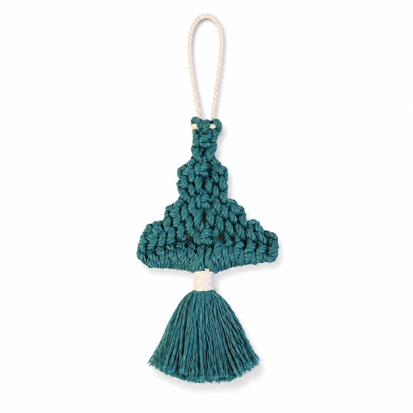 CHRISTMAS - Macrame Ornament in Dark Green Pine Tree