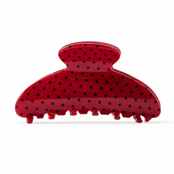 HAIR ACCESSORY - Heirloom Hair Claw in Red With Black Polka Dot