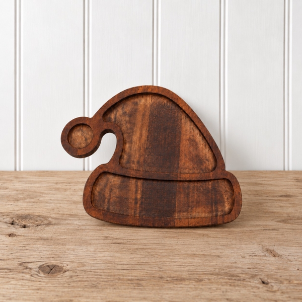 CHRISTMAS - Wood Tray In Hat Shape
