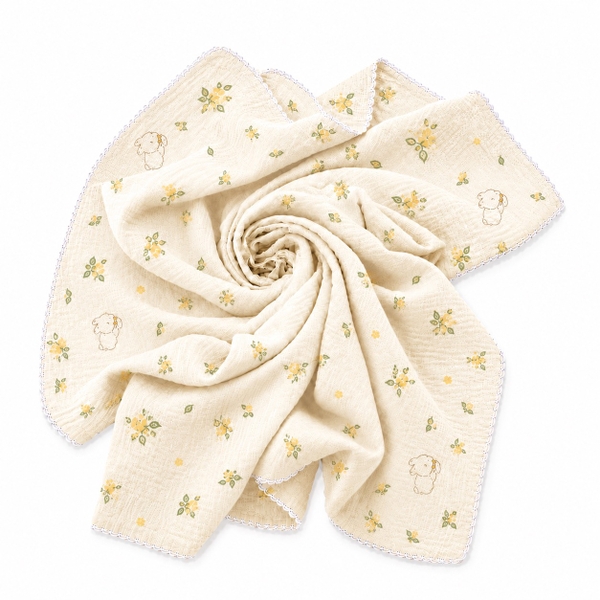 KID & BABY - Muslin Blanket in Bunny & Lemon