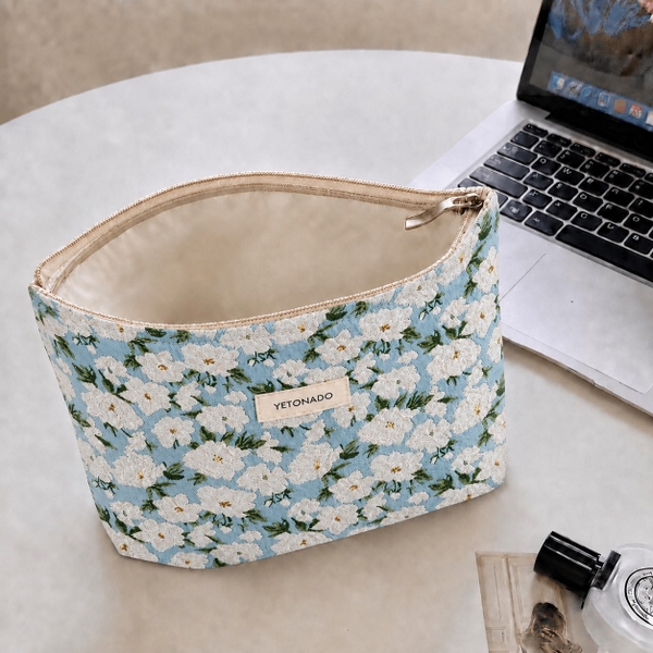 MAKE UP PURSE - Jasmin Flower in Blue