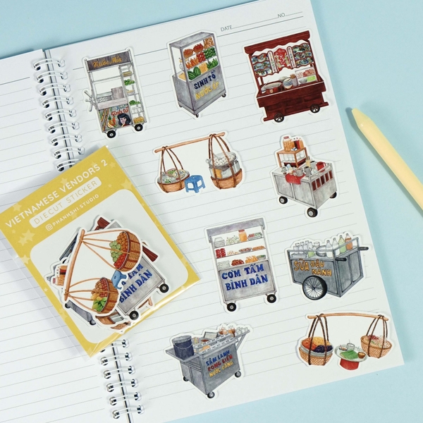 PHANHSHI STUDIO - ‘Vietnamese Vendors No.02’ Diecut Sticker Pack