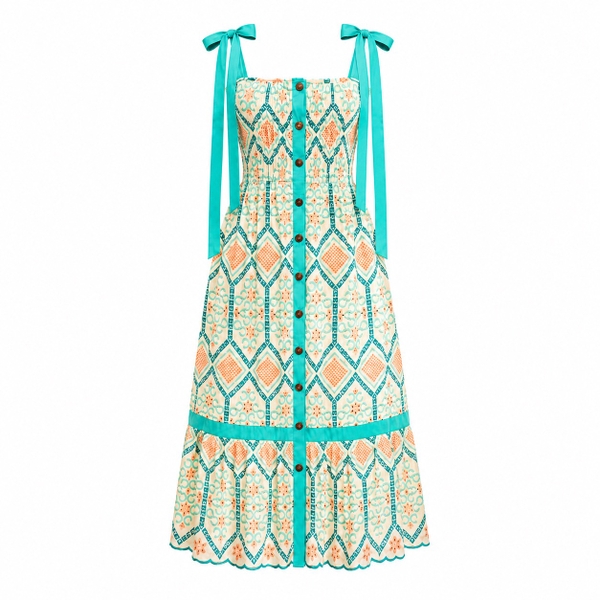 HUMANITY HANOI -  Button Down Maxi Dress in Vintage Green
