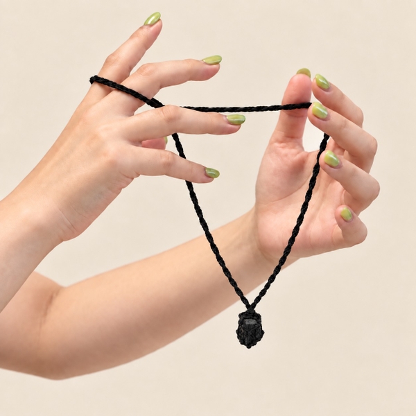 MERAKI TOWN - Single Stone Necklace in Black Tourmaline
