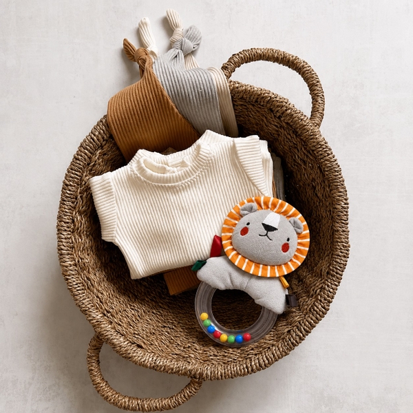 KID & BABY - Cotton Rattle With Colorful Ball in Lion