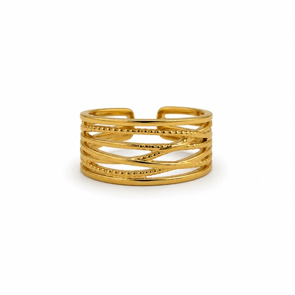 MIALIE - 18K Gold Plated Multiple Layer Ring