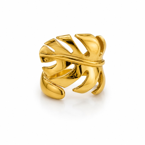 ROUGE - 18K Gold Plated Monstera Leaf Ring