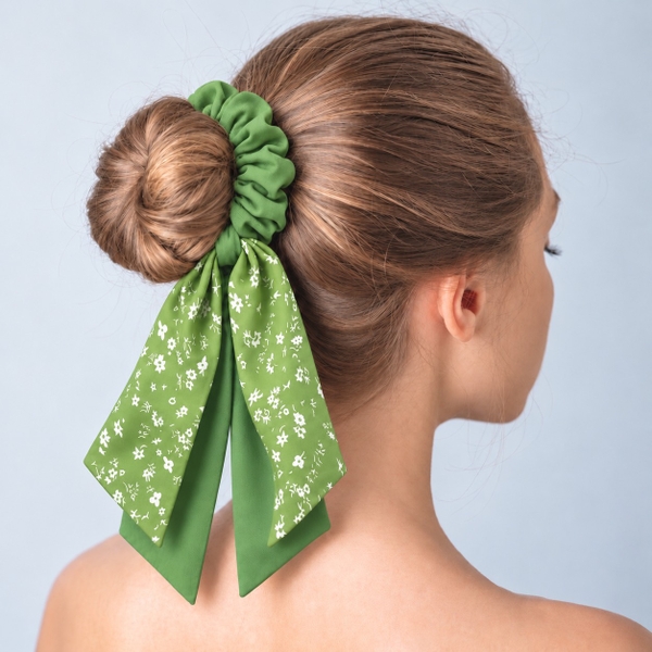 RỪNG HANDMADE - Long Bow Scrunchies in Fern Green
