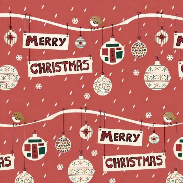 TIỆM CÁ TRỨNG - 'Bauble Garland' Christmas Wrapping Paper