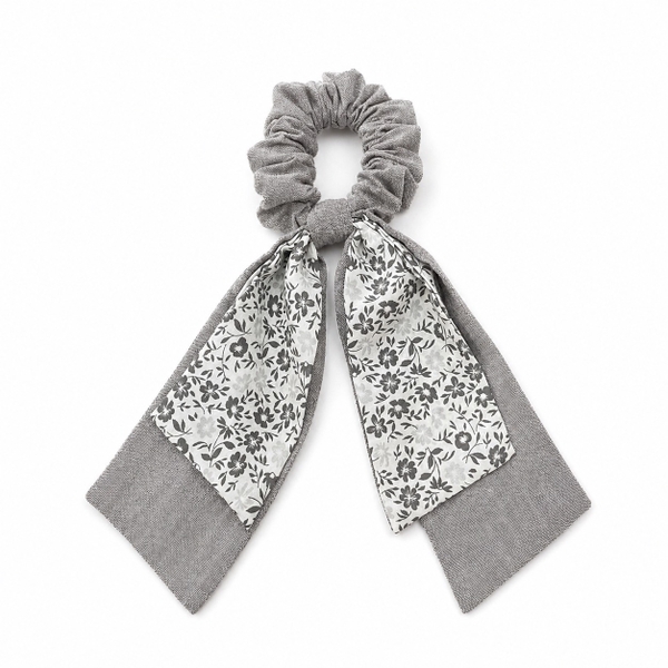 RUNG HANDMADE - Long Bow Scrunchie in Grey