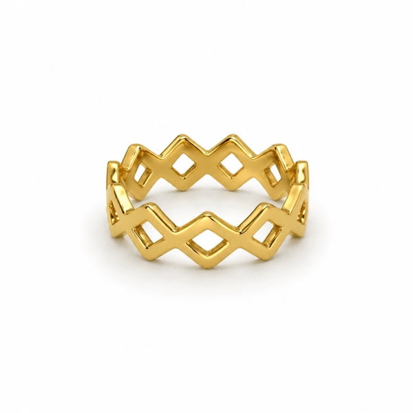 MIALIE - 18K Gold Plated Zigzag Ring