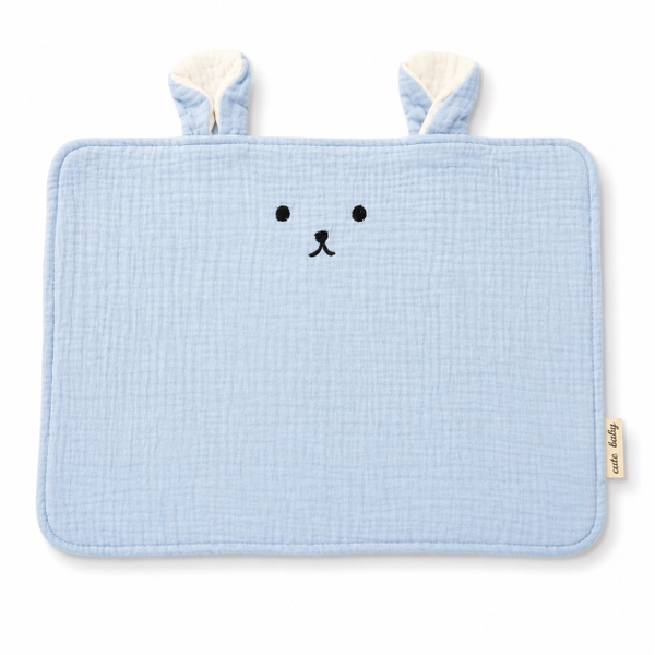 Baby Musline Pillow - Blue Bunny