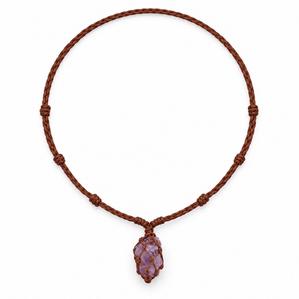 MERAKI TOWN - Single Stone Necklace in Amethyst